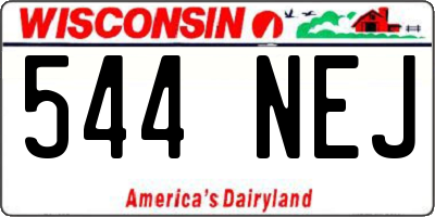 WI license plate 544NEJ