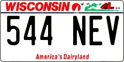 WI license plate 544NEV