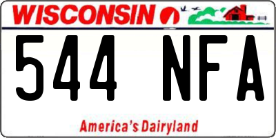 WI license plate 544NFA