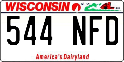 WI license plate 544NFD