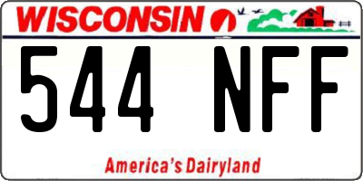 WI license plate 544NFF