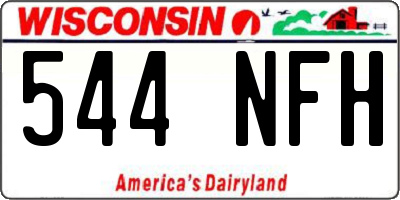 WI license plate 544NFH