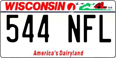WI license plate 544NFL