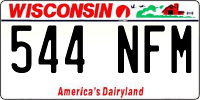 WI license plate 544NFM