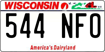 WI license plate 544NFO