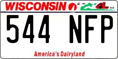 WI license plate 544NFP