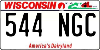 WI license plate 544NGC