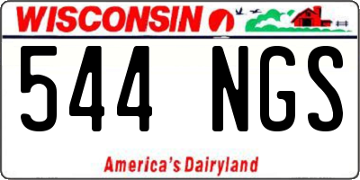 WI license plate 544NGS