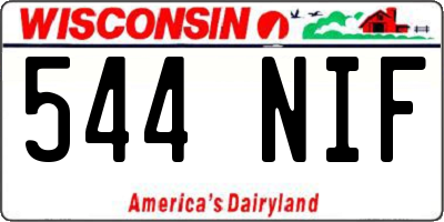 WI license plate 544NIF