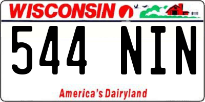 WI license plate 544NIN
