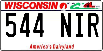 WI license plate 544NIR