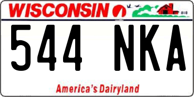 WI license plate 544NKA
