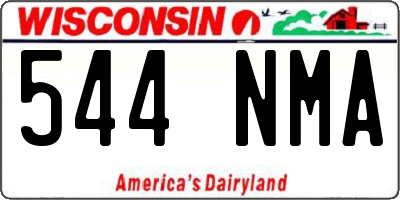 WI license plate 544NMA