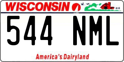 WI license plate 544NML