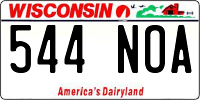 WI license plate 544NOA