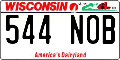 WI license plate 544NOB