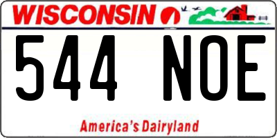 WI license plate 544NOE