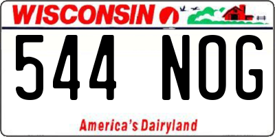 WI license plate 544NOG