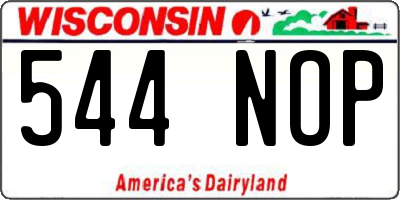 WI license plate 544NOP