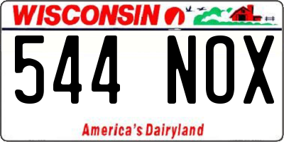 WI license plate 544NOX