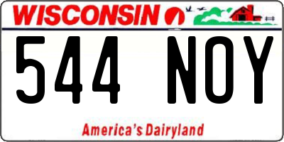 WI license plate 544NOY