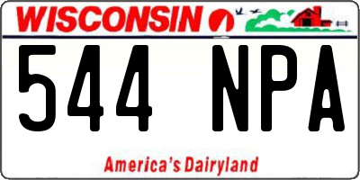 WI license plate 544NPA
