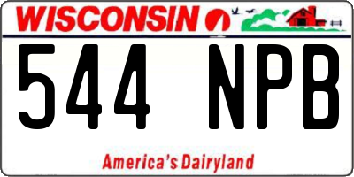 WI license plate 544NPB