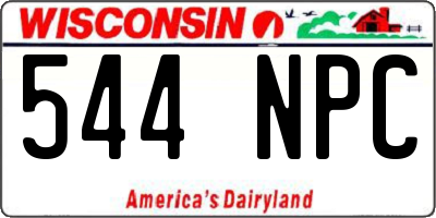 WI license plate 544NPC
