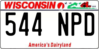 WI license plate 544NPD