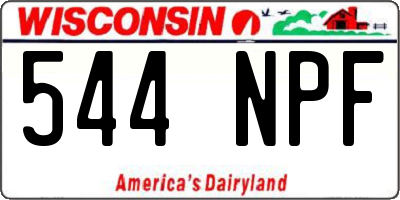 WI license plate 544NPF