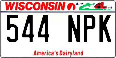 WI license plate 544NPK