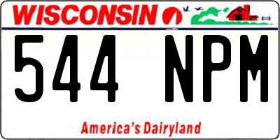 WI license plate 544NPM