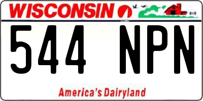 WI license plate 544NPN