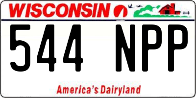 WI license plate 544NPP