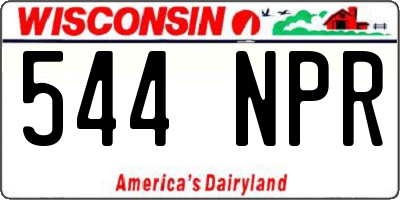 WI license plate 544NPR