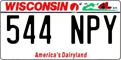 WI license plate 544NPY