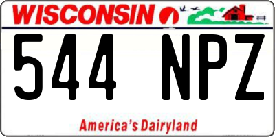 WI license plate 544NPZ