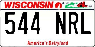 WI license plate 544NRL