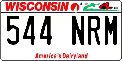 WI license plate 544NRM