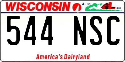 WI license plate 544NSC