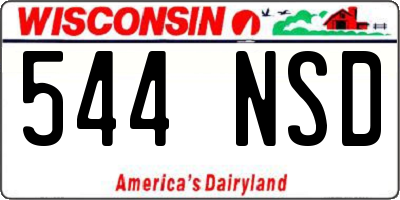 WI license plate 544NSD