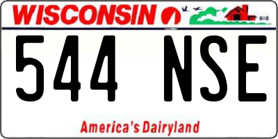 WI license plate 544NSE
