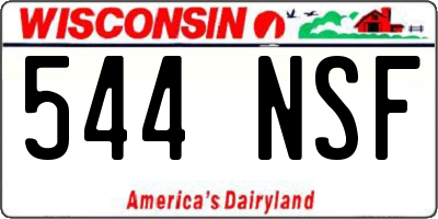 WI license plate 544NSF