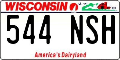 WI license plate 544NSH