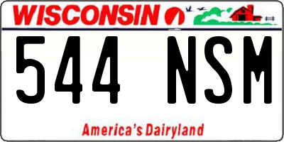 WI license plate 544NSM