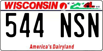 WI license plate 544NSN