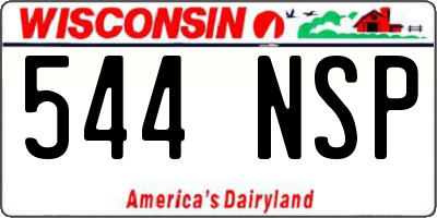 WI license plate 544NSP