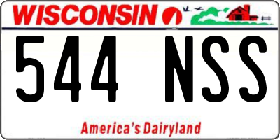 WI license plate 544NSS
