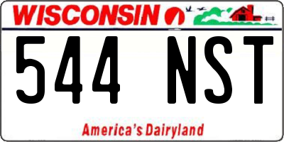 WI license plate 544NST
