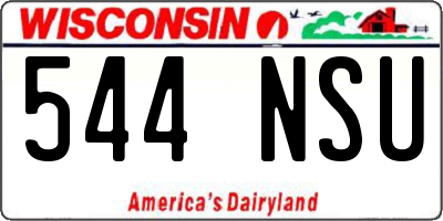 WI license plate 544NSU